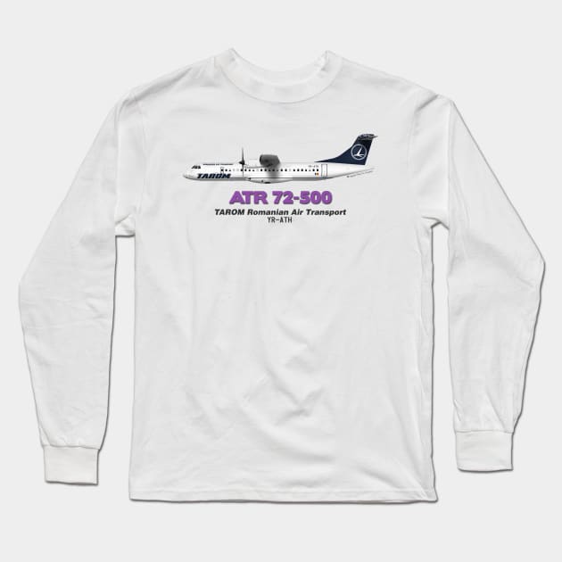 Avions de Transport Régional 72-500 - TAROM Romanian Air Transport Long Sleeve T-Shirt by TheArtofFlying